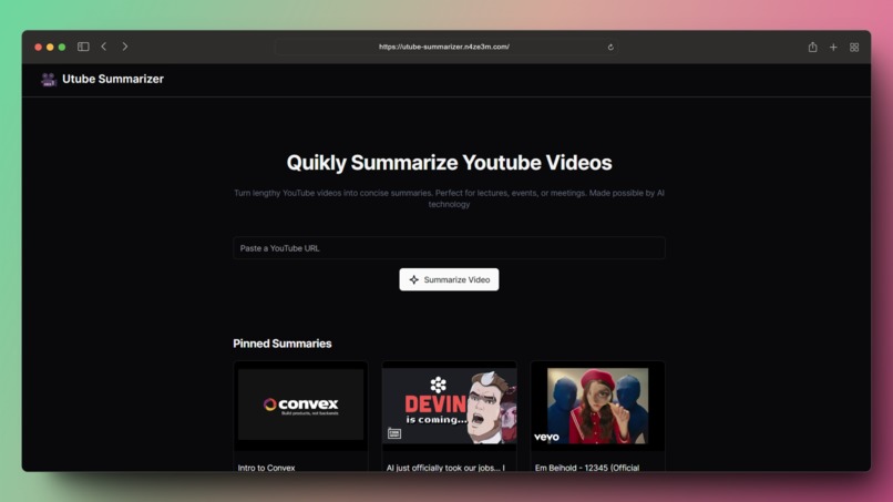 Utube Summarizer – screenshot 1