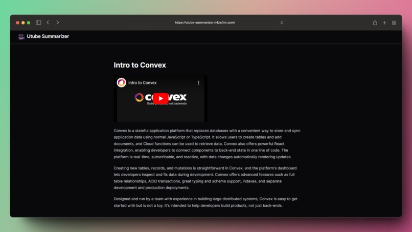 Utube Summarizer – screenshot 2