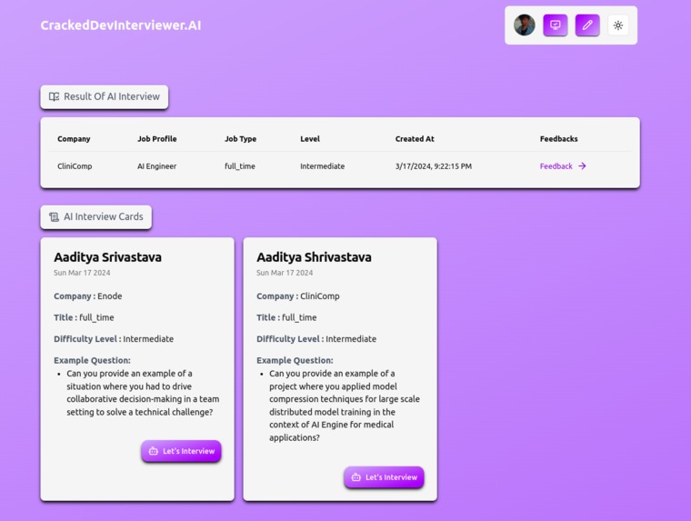 CrackedDevInterviewer.AI – screenshot 1