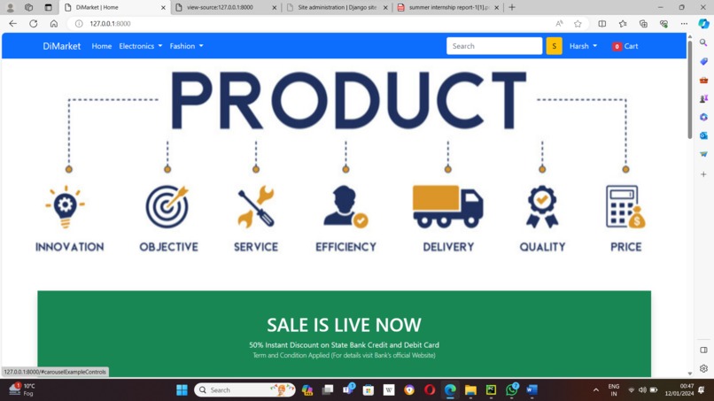 Shopping website – screenshot 1