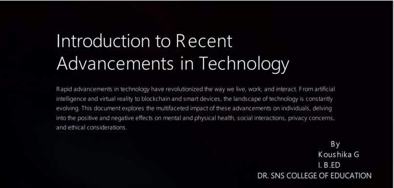 About recent advancement in technology  – screenshot 1