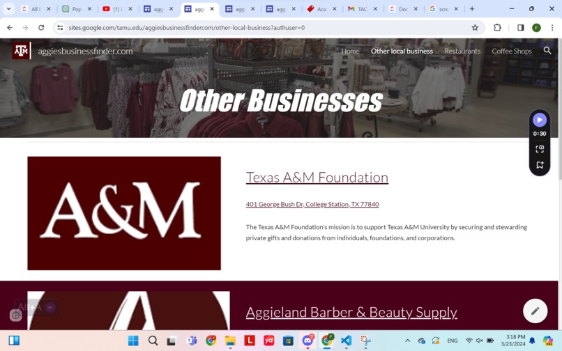 Aggie Business Finder – screenshot 2
