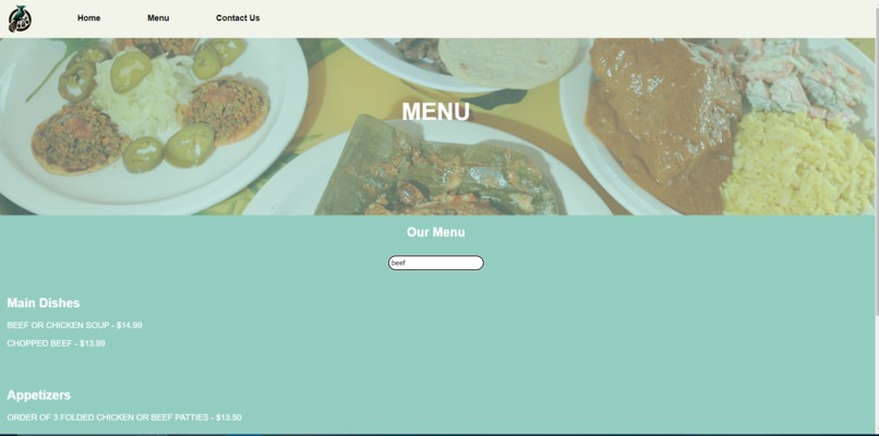 Central American Restaurant Website – screenshot 3