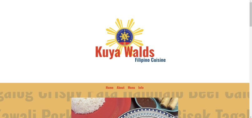 Kuya Walds Filipino Cusine Restaurant Website – screenshot 1
