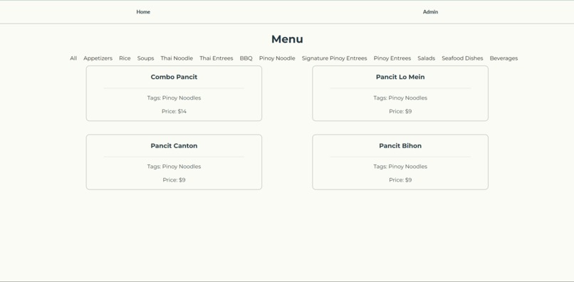 Pinoy & Thai Asian Cuisine Website  – screenshot 3