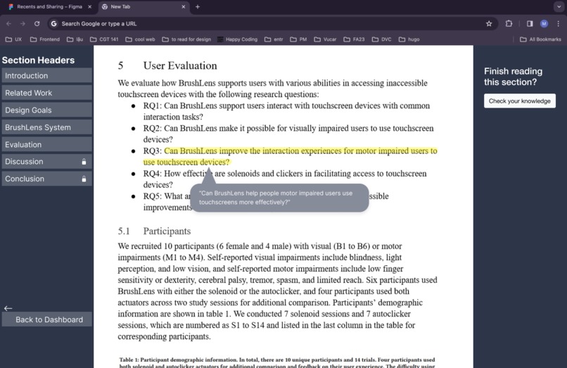 A-RAT: Academic Reading Assistant Tool – screenshot 3