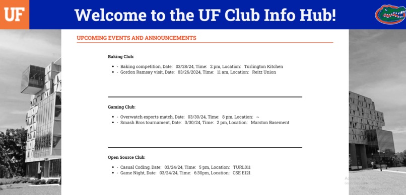 UF Club Info Hub – screenshot 1