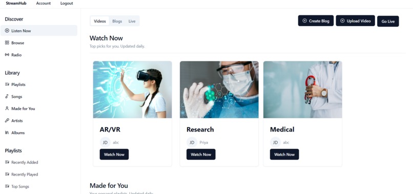 StreamHub – screenshot 1