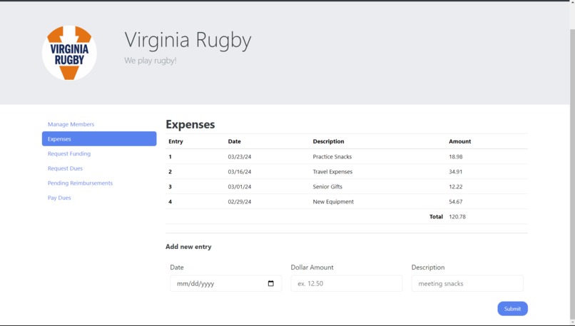 Club Finance Tool – screenshot 2