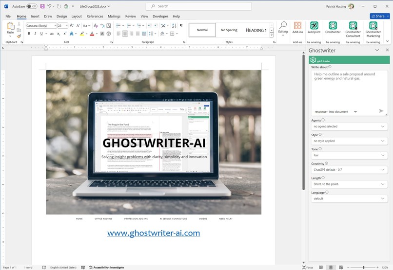 Ghostwriter – screenshot 1