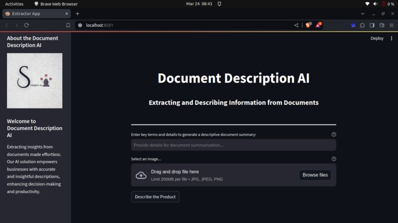 Document Description/ Extraction AI – screenshot 1