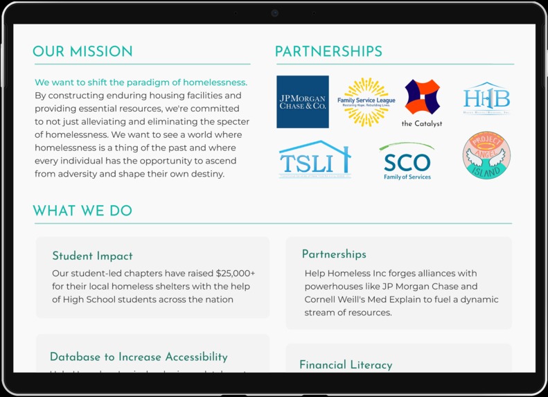 Help Homeless Inc Redesign – screenshot 2