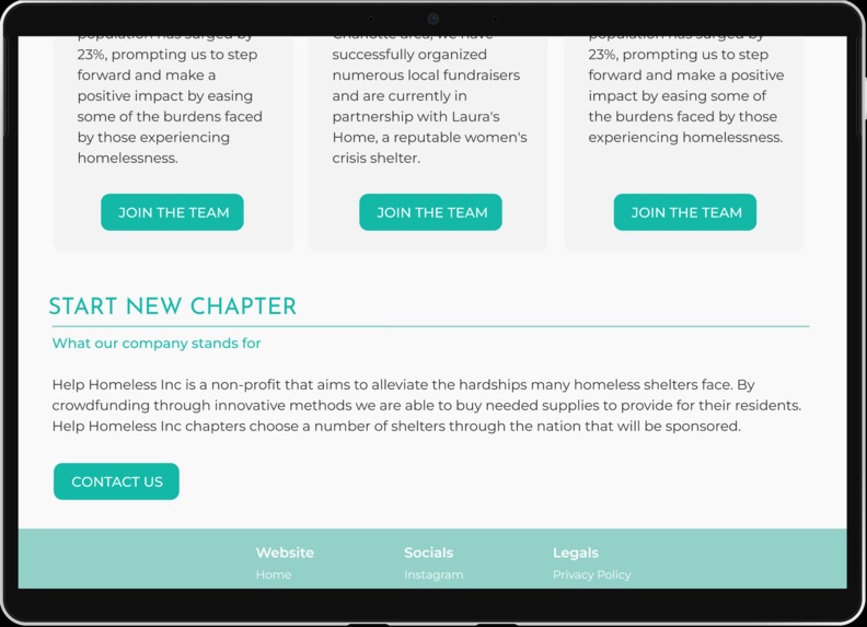 Help Homeless Inc Redesign – screenshot 7