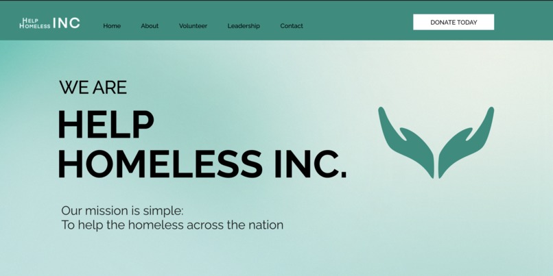 Help Homeless Inc Re-Design – screenshot 1