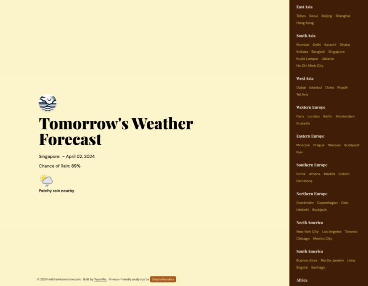 Will it rain tomorrow? – screenshot 1