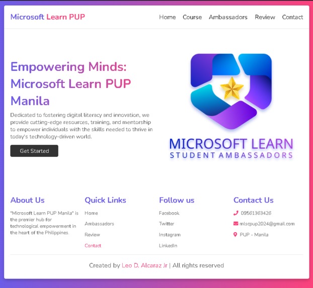 MLSC-Website – screenshot 1