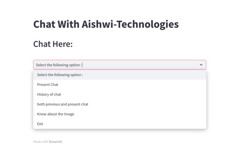 Personalised Chatbot – screenshot 1