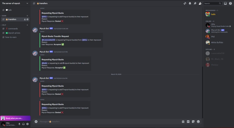 Mycuh Discord Bot – screenshot 1