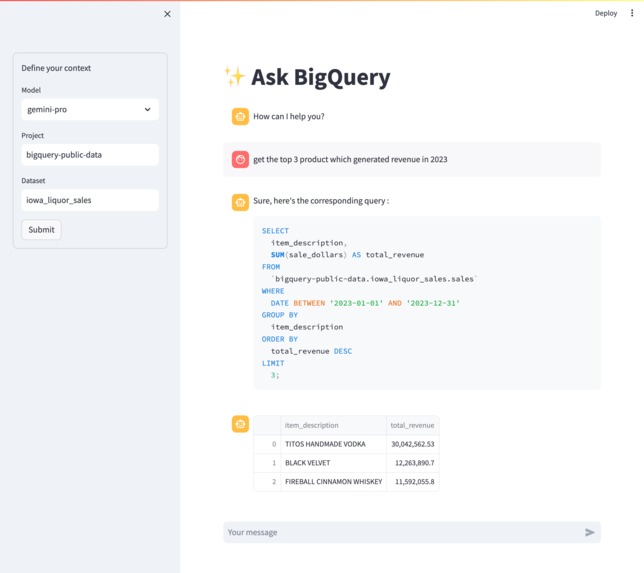 Ask BigQuery – screenshot 1