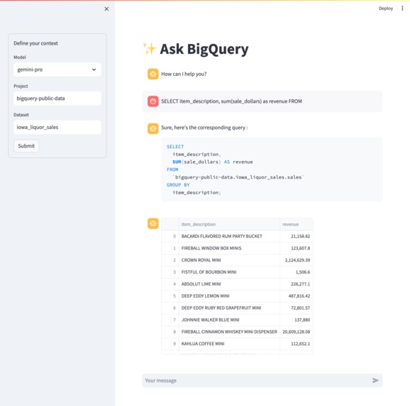 Ask BigQuery – screenshot 2