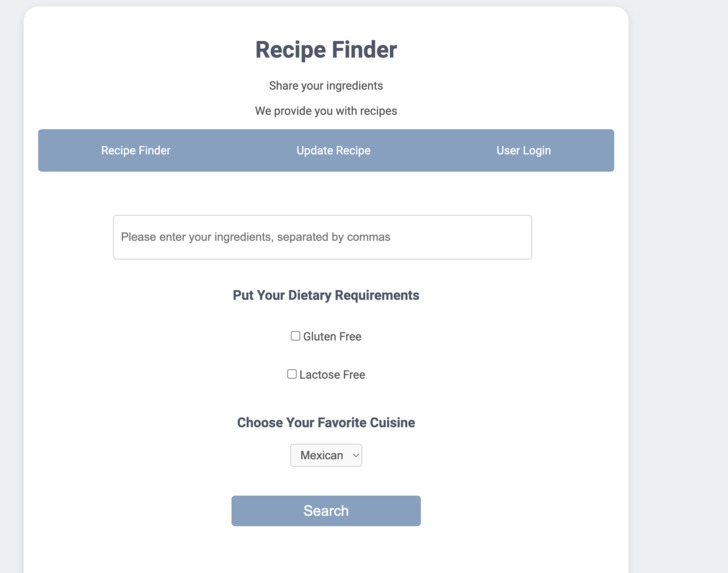 Recipe Finder – screenshot 1