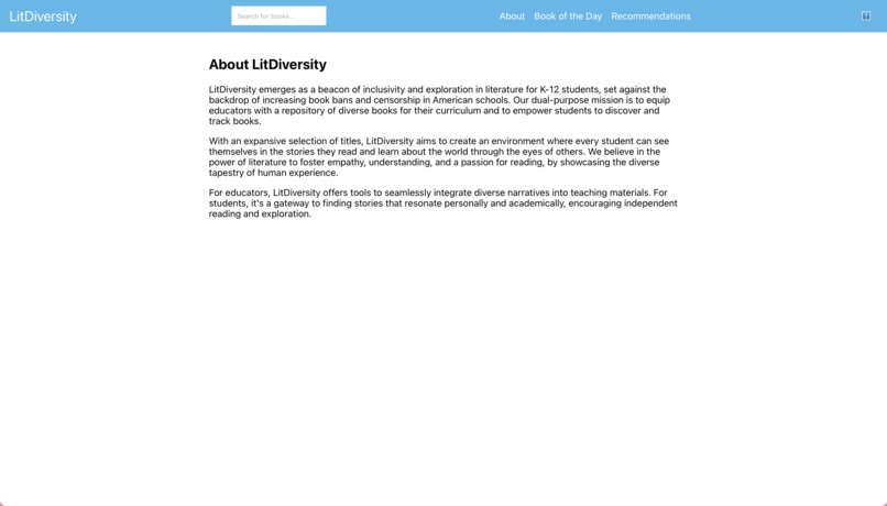 LitDiversity – Curating Inclusive Reads for K-12 Education – screenshot 3