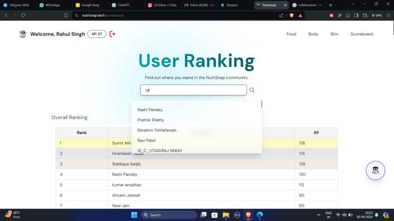Nutrisnap  – screenshot 2
