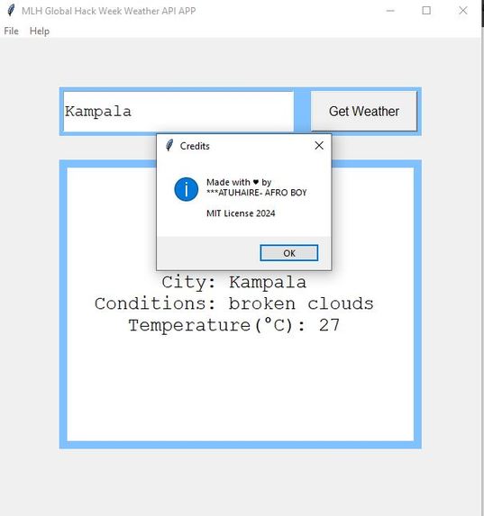 MLH Weather API App – screenshot 2