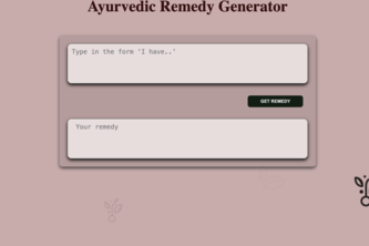 Ayurvedic remedy generator