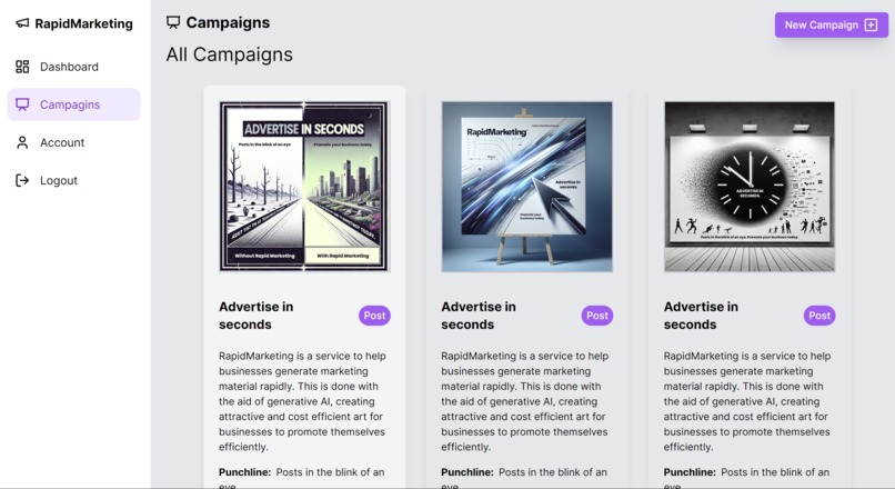Rapid marketing – screenshot 3