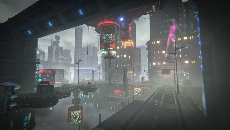 "Neon Drift: Cloudpunk Chronicles" XR/MR video-game – screenshot 4