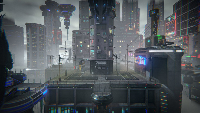 "Neon Drift: Cloudpunk Chronicles" XR/MR video-game – screenshot 8