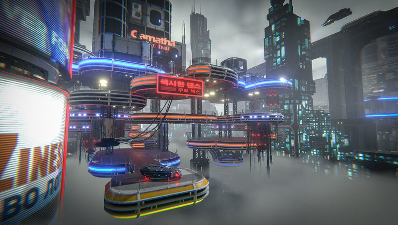 "Neon Drift: Cloudpunk Chronicles" XR/MR video-game – screenshot 15