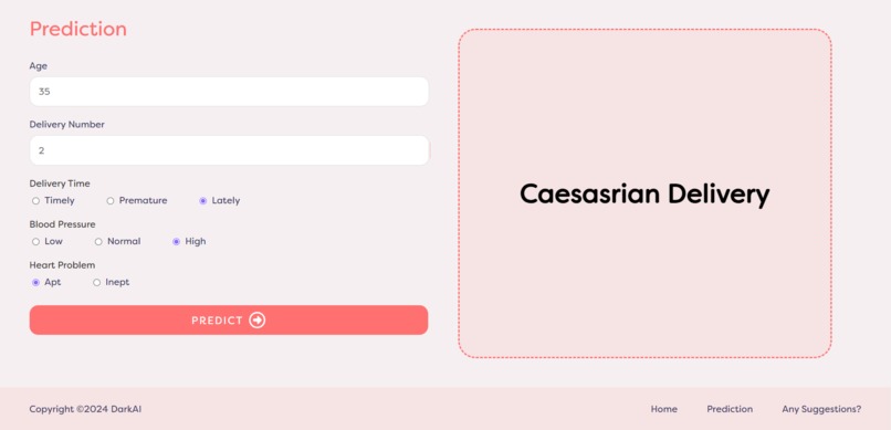 Prediction of ceasarian or normal delivery using ML – screenshot 3