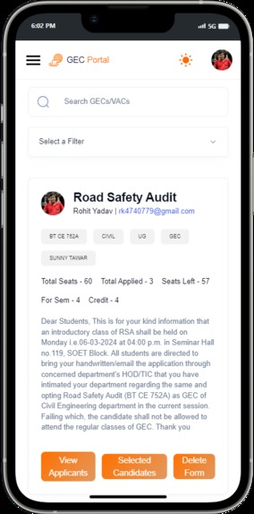 GEC PORTAL – screenshot 2