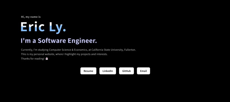 Eric Ly's Portfolio/Personal Website – screenshot 1