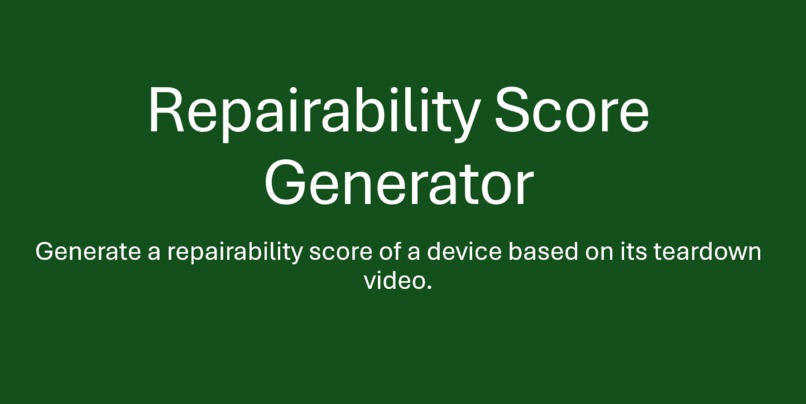 Repairability Score Generator – screenshot 1