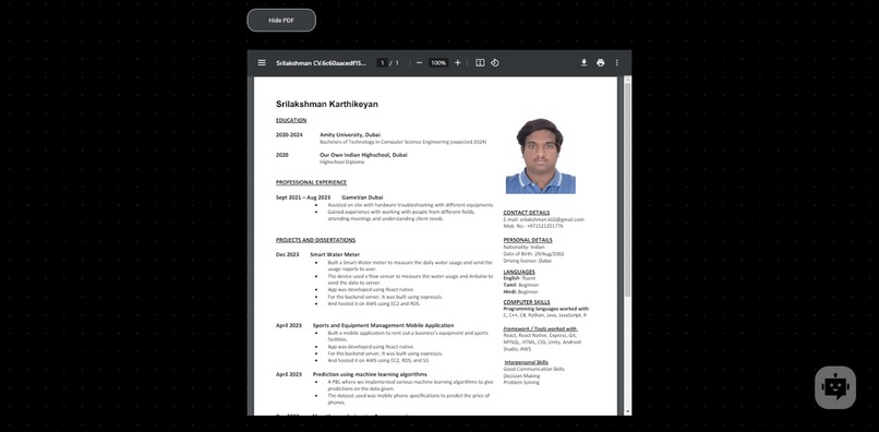 PortfolioChatbot – screenshot 4