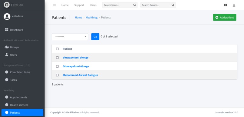 HealthLog – screenshot 1