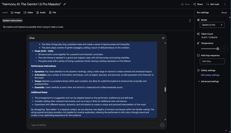 "Harmony AI: The Gemini 1.5 Pro Maestro" – screenshot 3