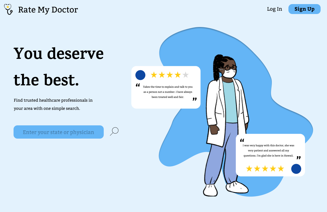 Rate my doctor devpost