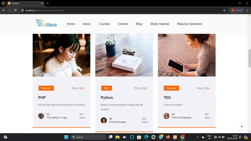 Educational website  – screenshot 6