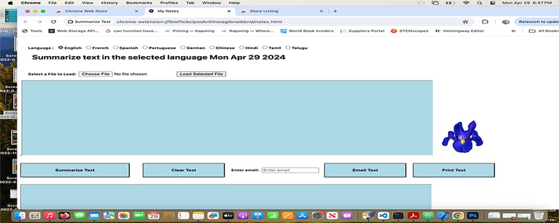 Summarize and translate text  – screenshot 2