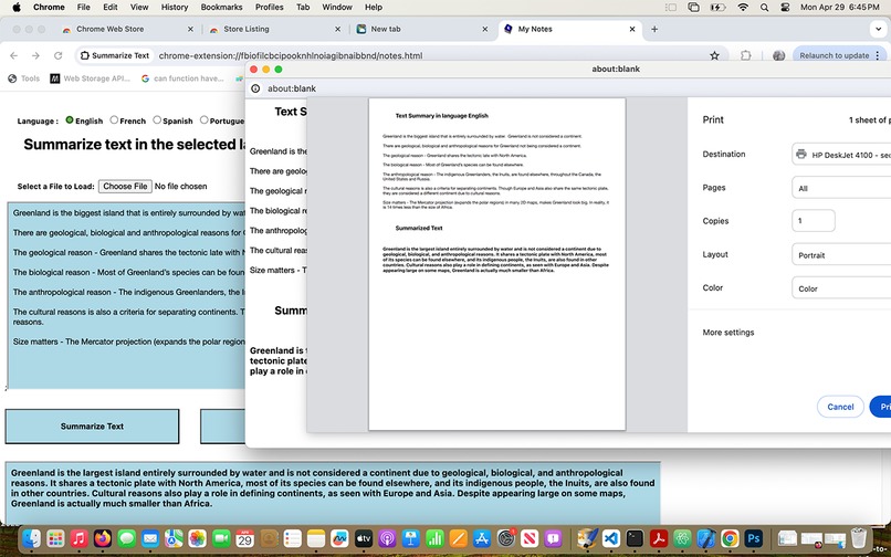 Summarize and translate text  – screenshot 4