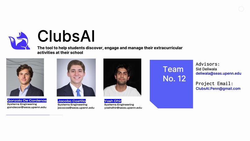 Team 12 - ClubsAI – screenshot 1