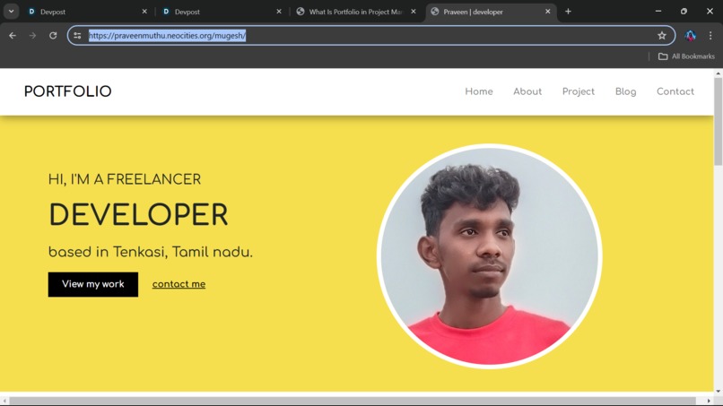 Portfolio  – screenshot 1