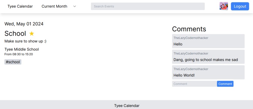 Tyee Calender – screenshot 4
