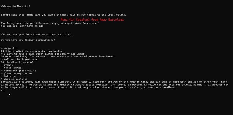Restaurant Menu Bot – screenshot 1