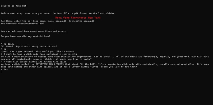 Restaurant Menu Bot – screenshot 2