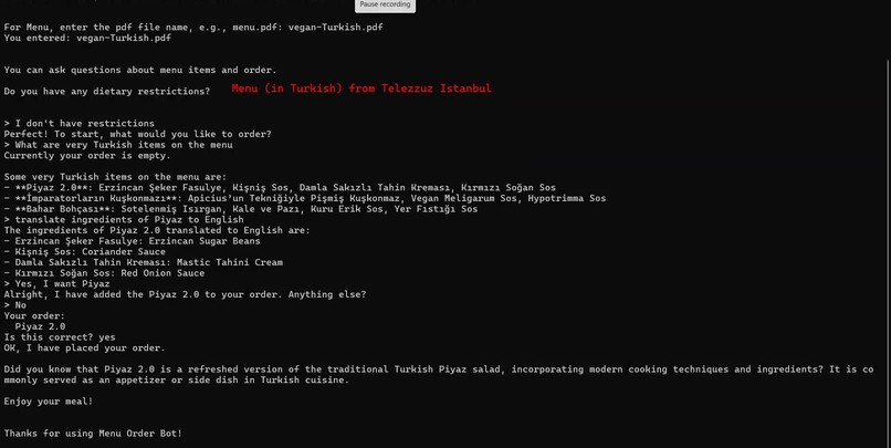 Restaurant Menu Bot – screenshot 3